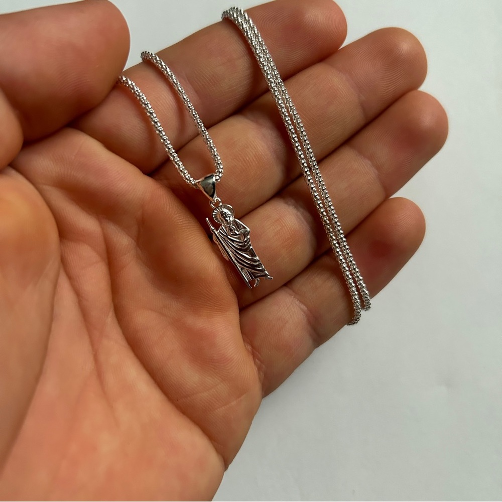 Real Silver Saint Jude Necklace